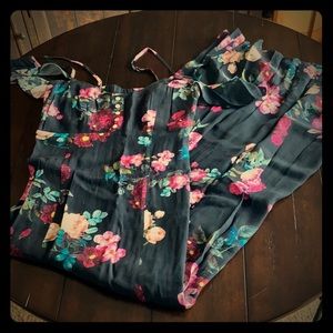 Spaghetti strap/off the shoulder floral maxi dress